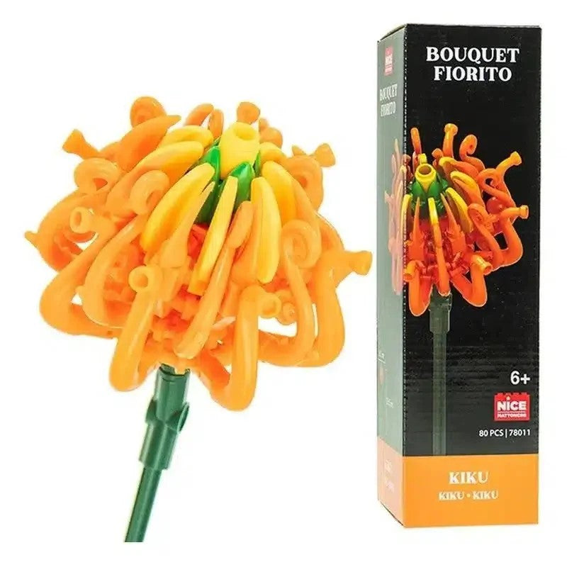 Flower Bouquet Lego Kiku 80Pcs 6.5Cmx25.5Cm