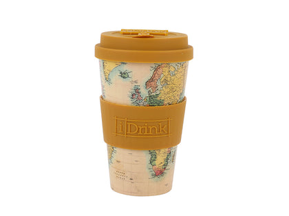 Platic Coffee Tumbler 435Ml Old Map Design eco-Friendly