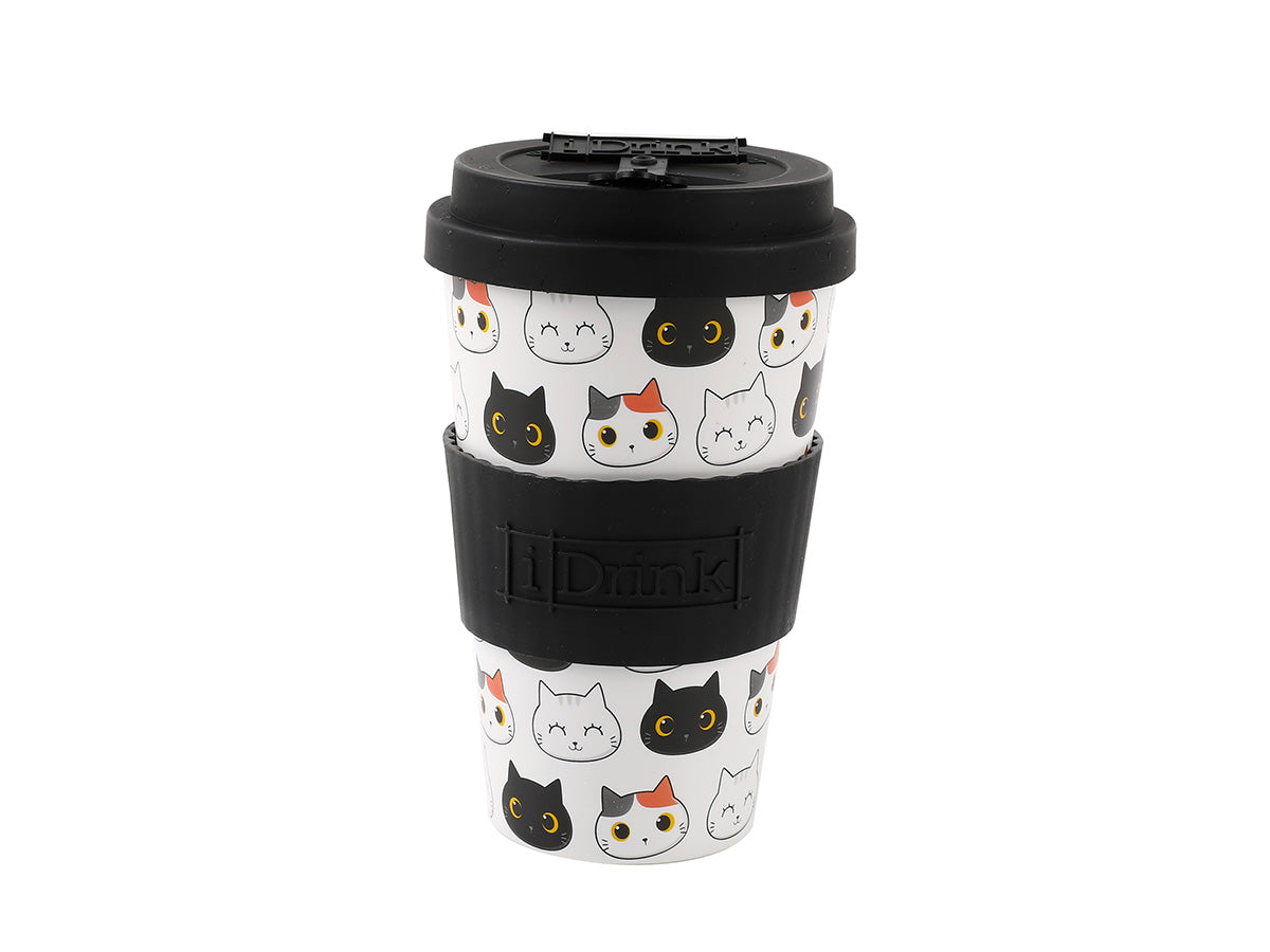 Platic Coffee Tumbler 435Ml Cat Design eco-Friendly