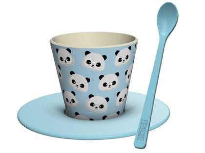 Plastic Cup, Spoon And Plate Set Panda Eco-Friendly