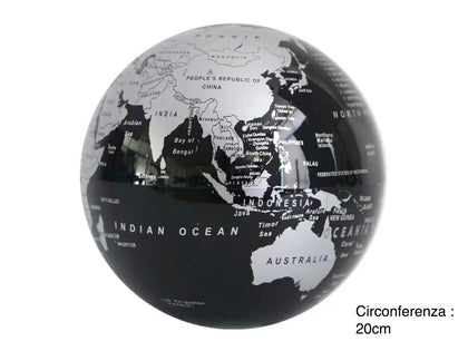 Rotating Globe Black And Silver Large