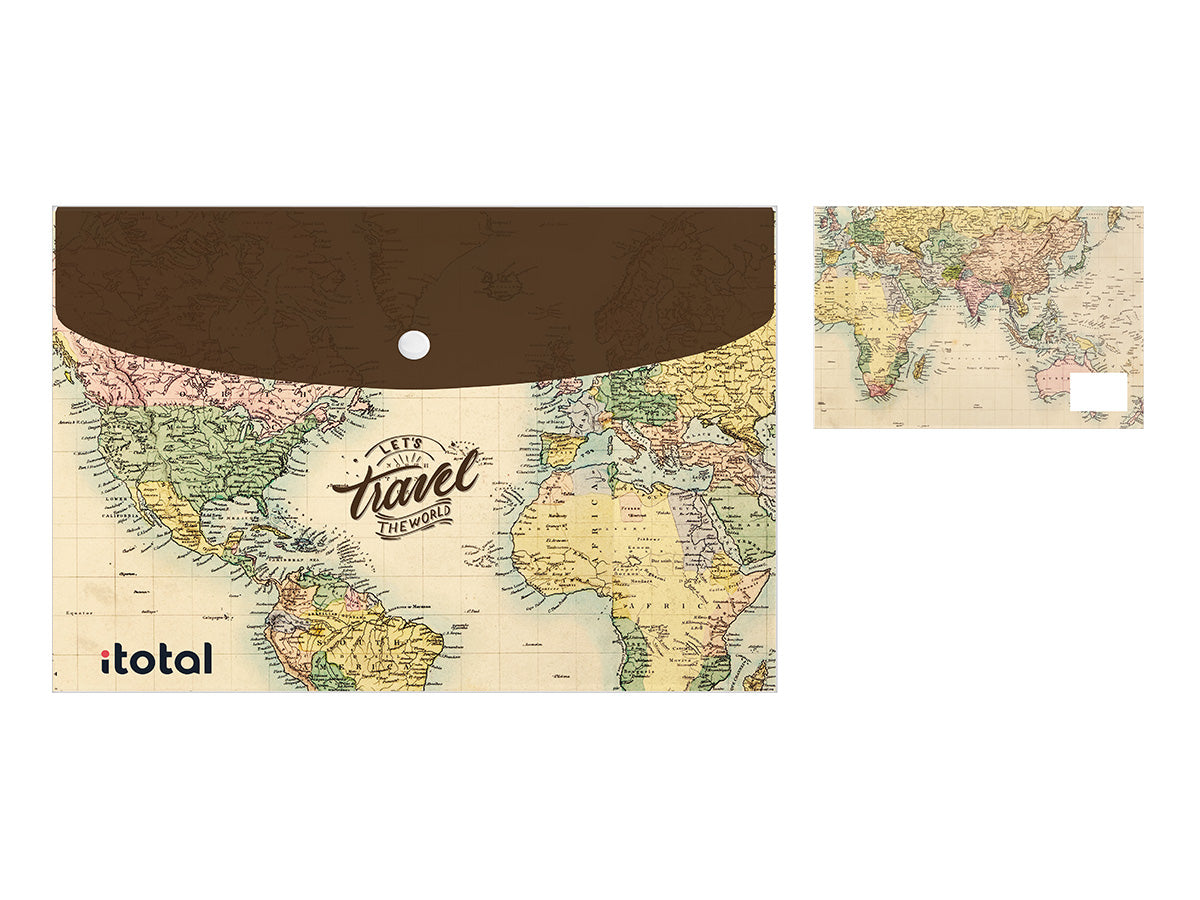Document Folder With Button Old Map