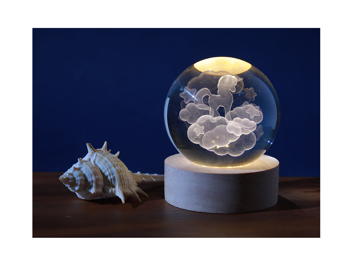 Crystal Ball Lamp Small Unicorn