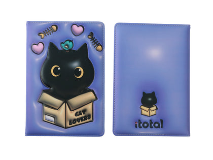3D Notebook Plain Paper A5 Size Black Cat