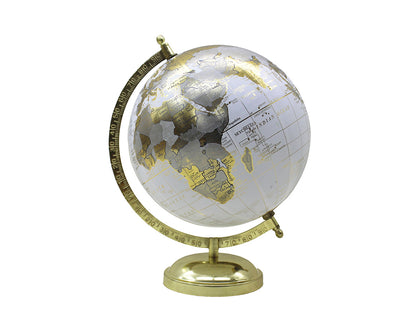 Desktop Globe 20 Cm White And Gold