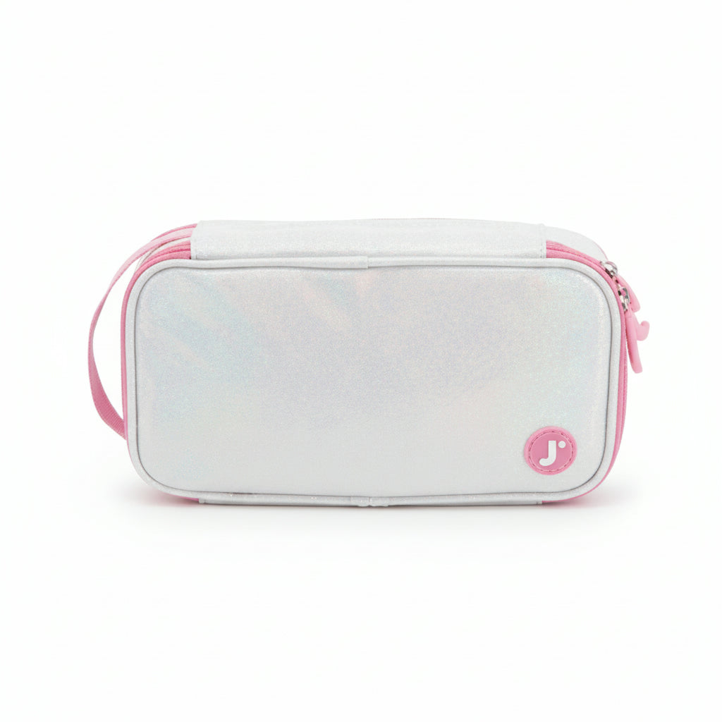 Pencil Case Jworld Doodle 2 Comp. Metallic Silver Pc2501