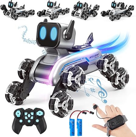 Eight-Wheeled Stunt Robot Dog (With Watch