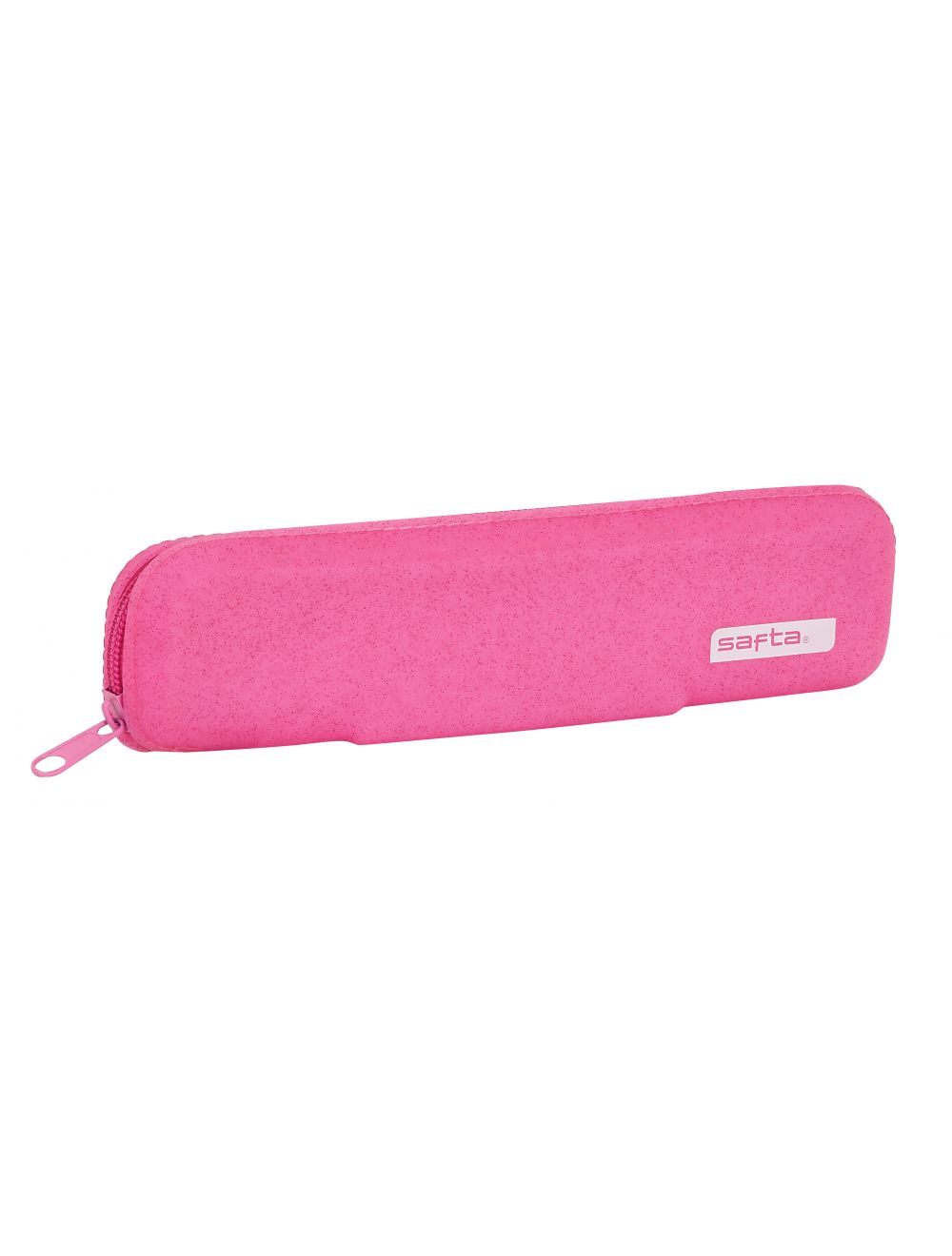 Pencil Case Soft Silicone Stretched Pink Glitter
