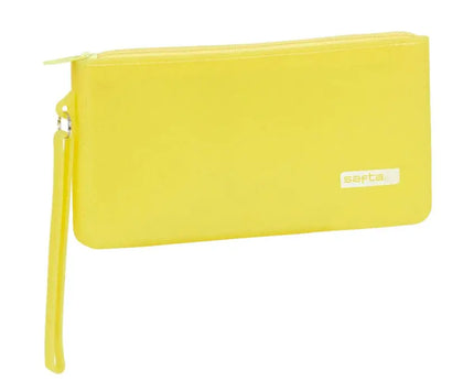 Pencil Case Soft Silicone Plain Yellow Glitter