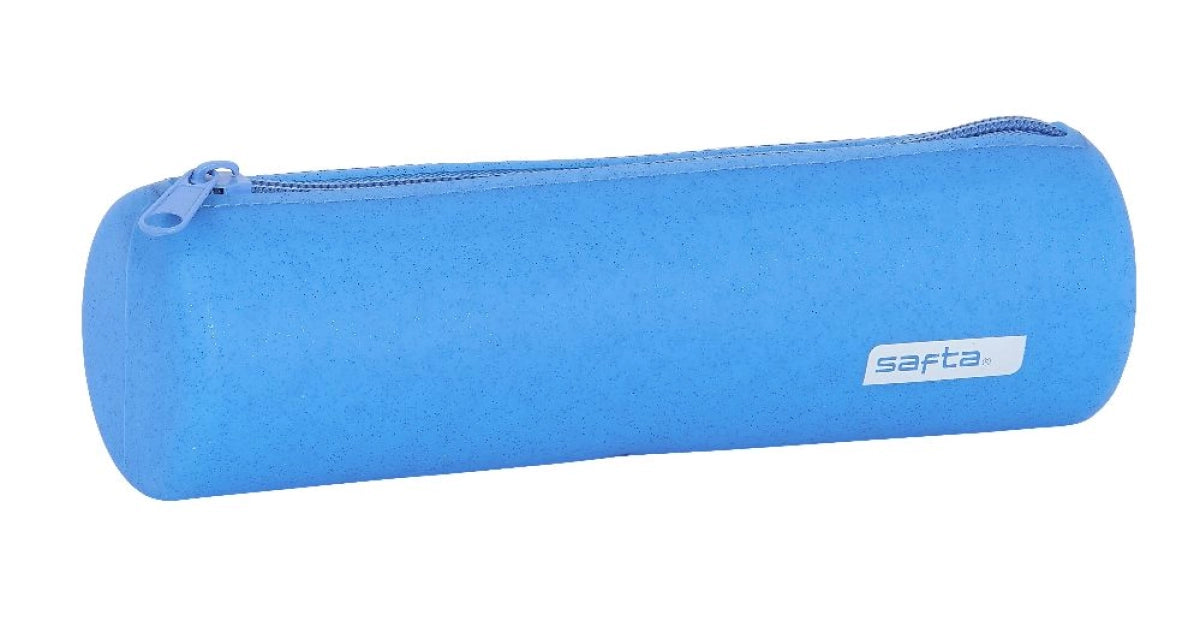 Pencil Case Soft Silicone Round Yellow Glitter