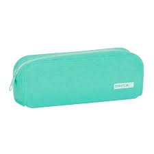 Pencil Case Soft Silicone Square  Green Glitter