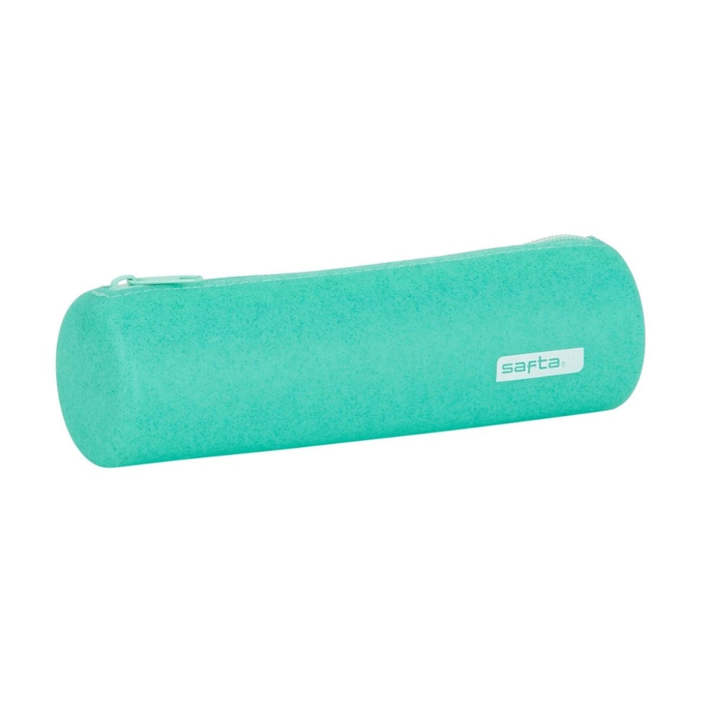 Pencil Case Soft Silicone Round Green Glitter