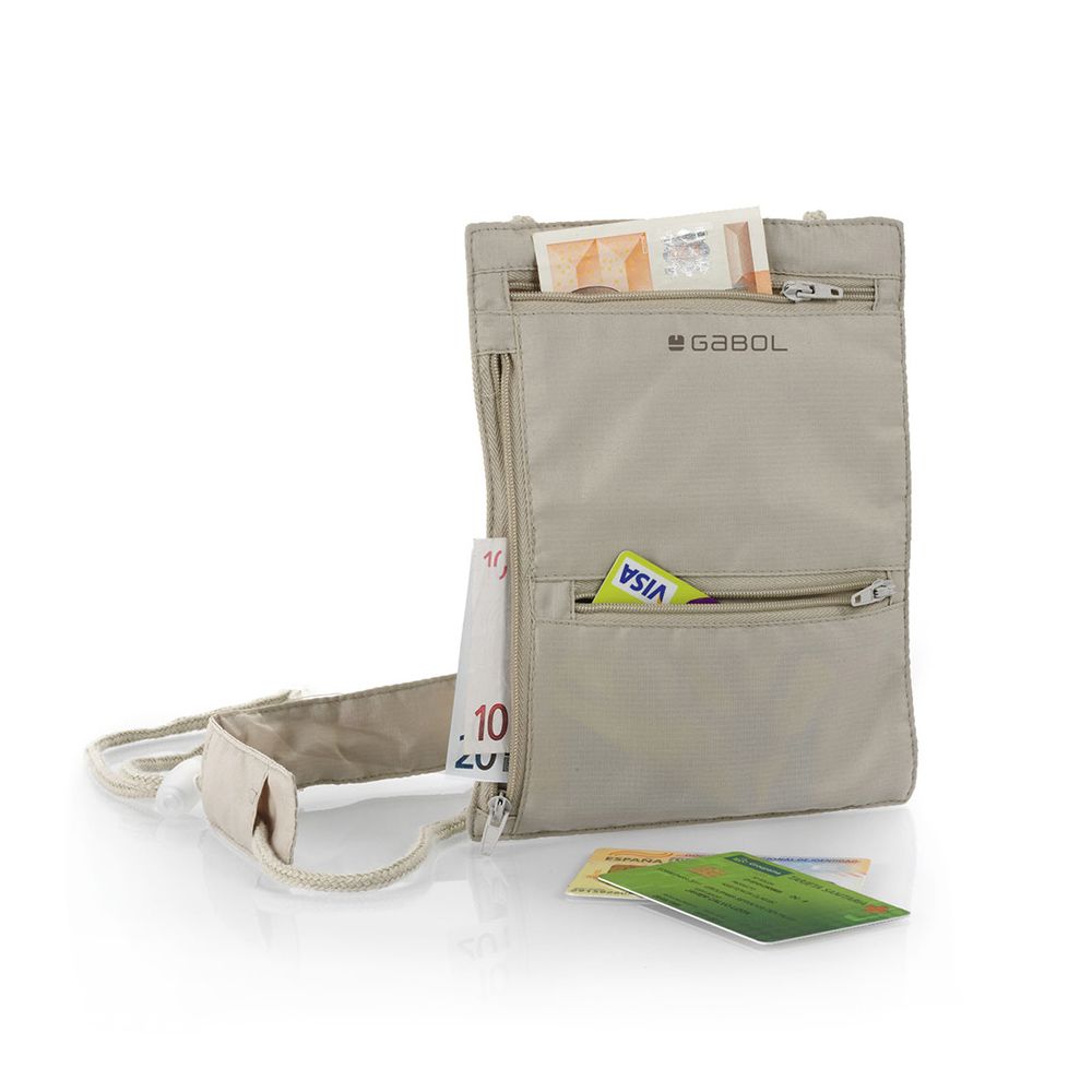 FLAT CASH CARRIER BAG BEIGE LARGE