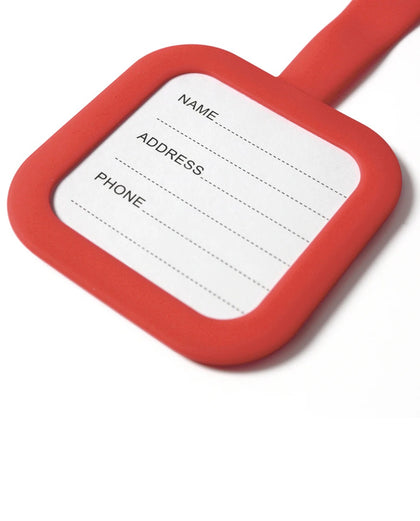 Luggage Name Tag Red Durable Travel Id