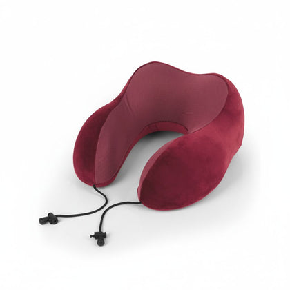 Memory Foam Travel Neck Pillow Blue Ergonomic Support Red