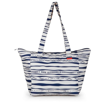 Beach Bag Mykonos White/Blue Size 54X34X21Cm