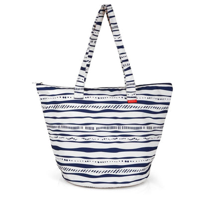 Beach Bag Mykonos White/Blue Size 56X41X34Cm