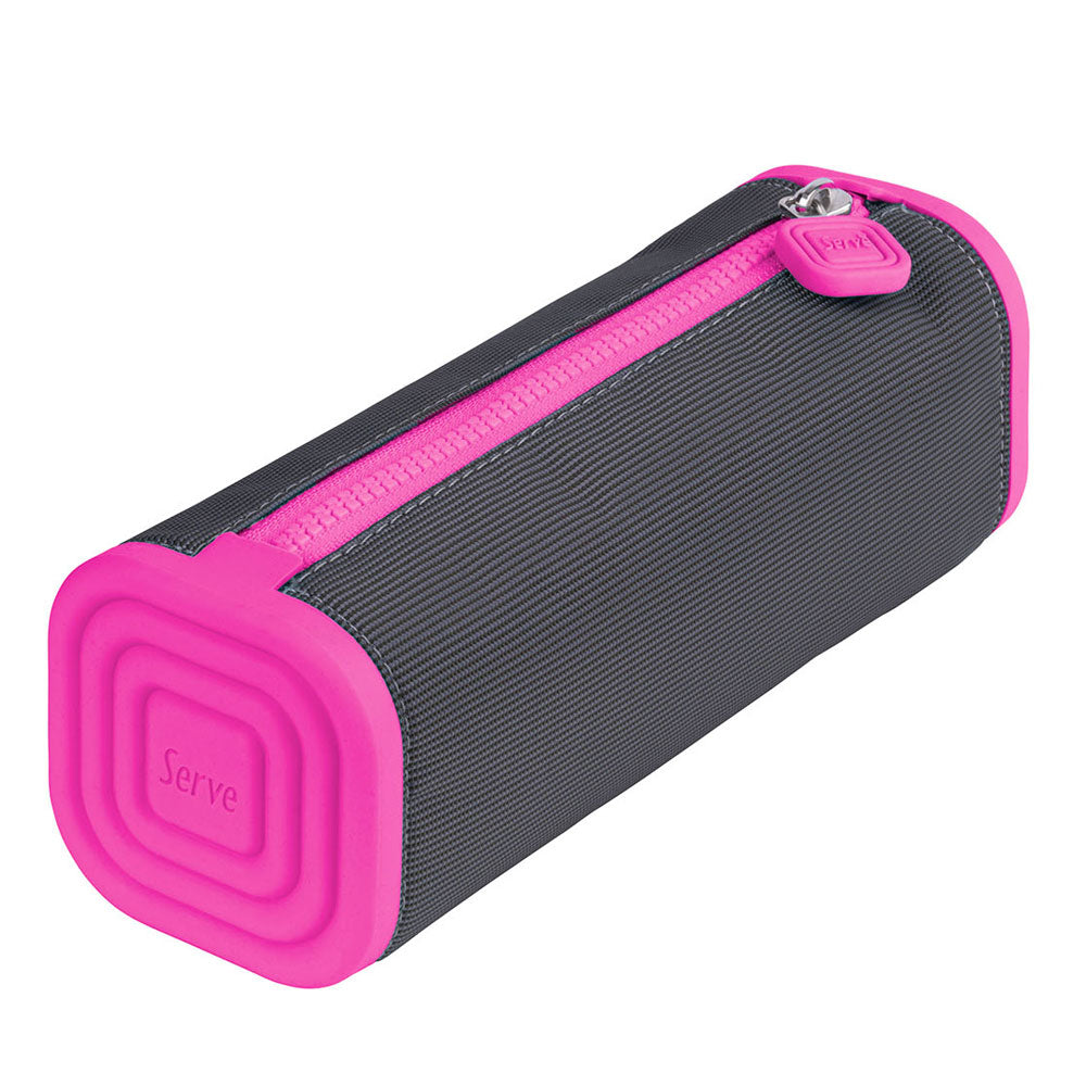 Pencil Case Prismo Square Dark Gray And Fluo Pink