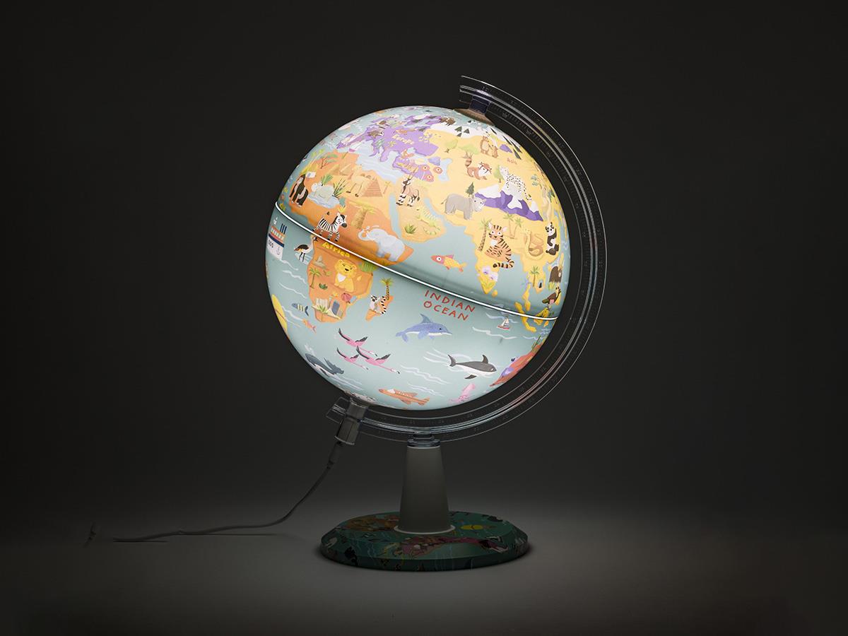 My Wild World Globe 26Cm English W/Light Usb-Dac1496