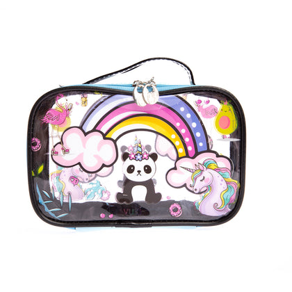 Cosmetic Travel Bag A5 Transperent-Blue Mixed Design