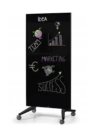 Glassboard Table 90X175Cm With Wheels Black