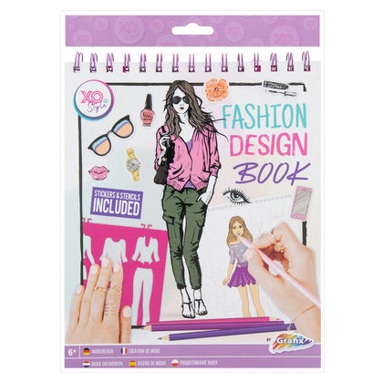 Fashion Design Book W/36Sh , 5 Stickers & 5 Stencils