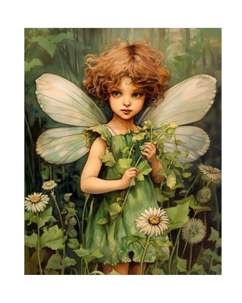 Paint By Number On Canvas Fairy W/6 Clrng Paints &amp; 1 Brush 29.7x19.5Cm