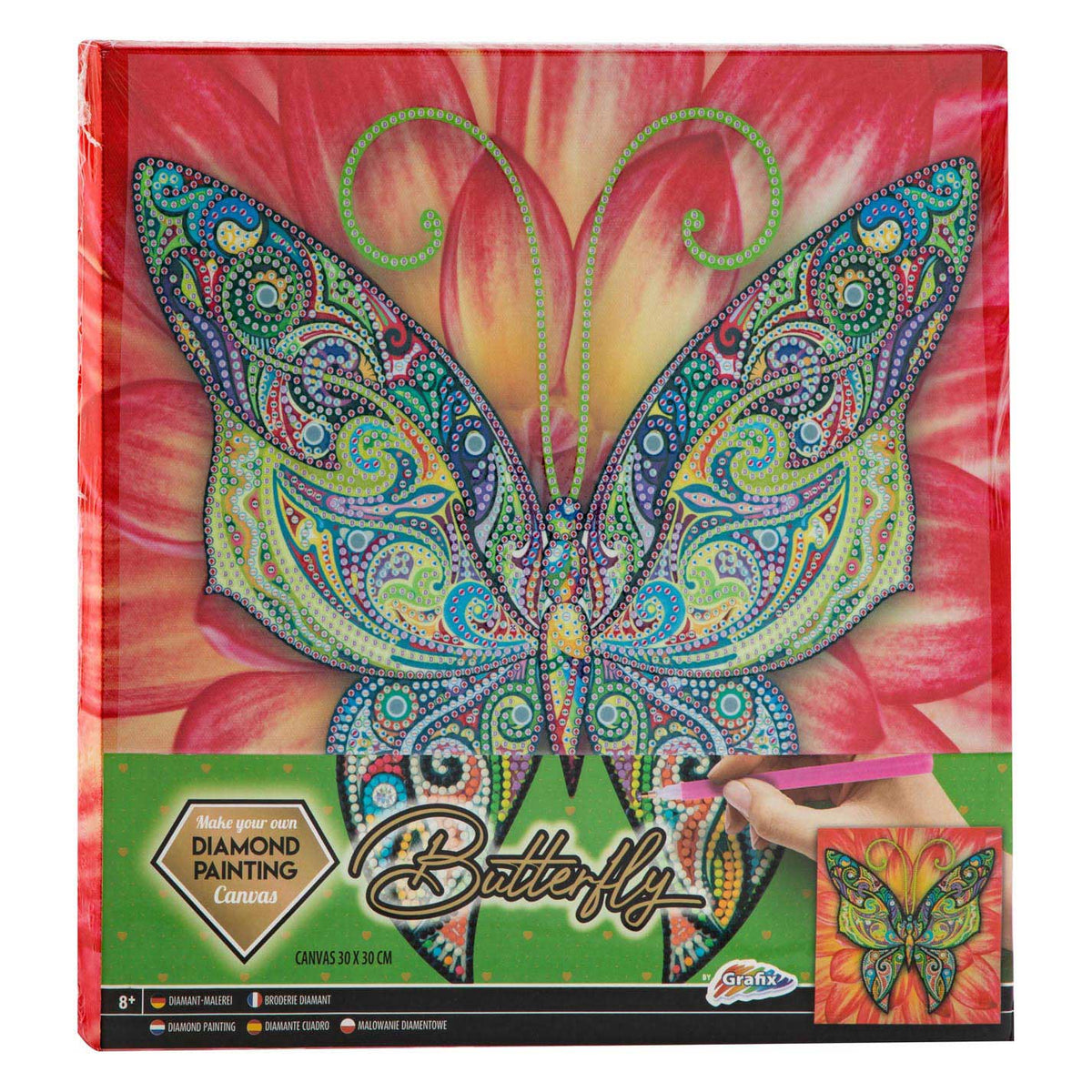 Diamond Paiting On Canvas Butterfly 30x30Cm