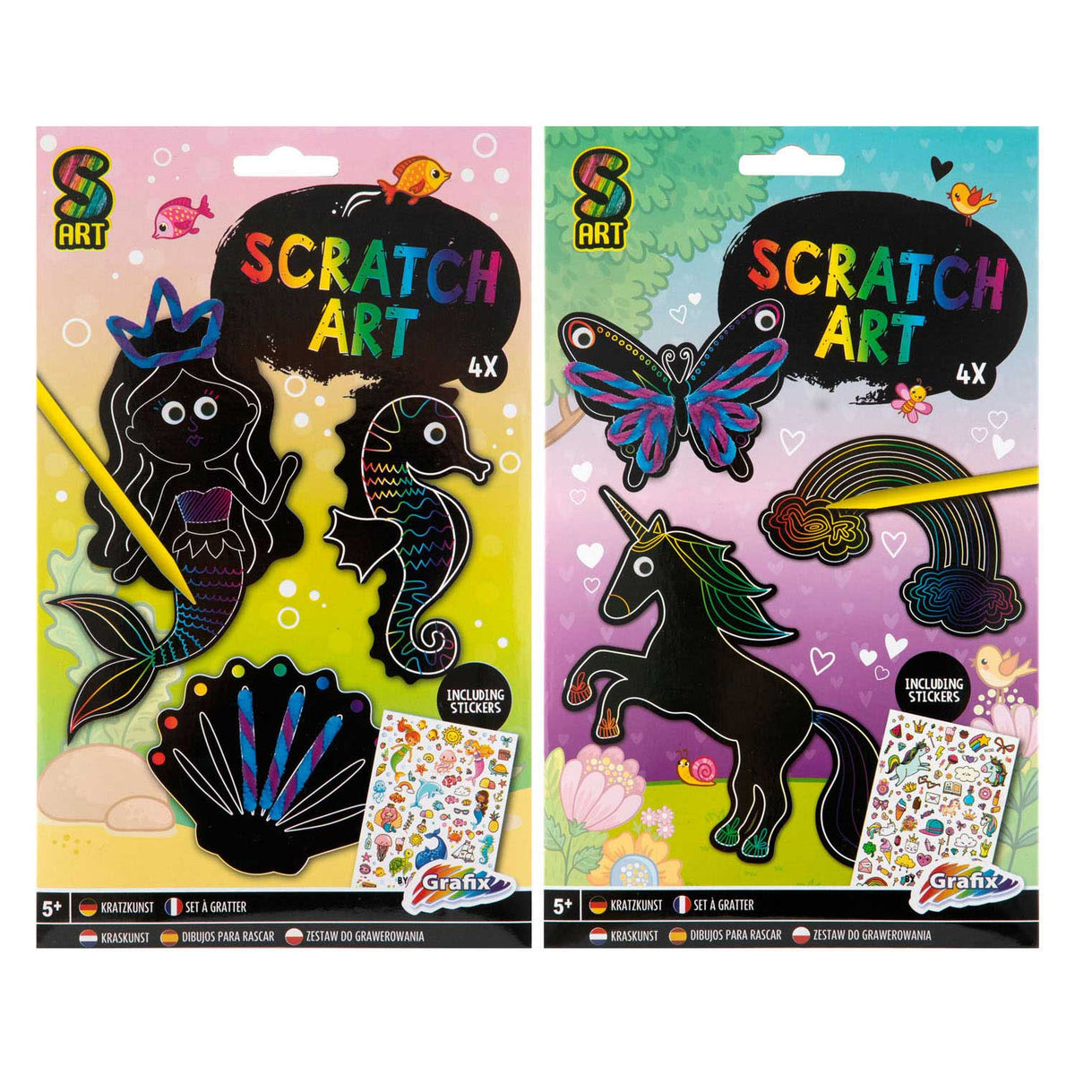 Make Your Own Scratch Art Unicorn 4Pcs