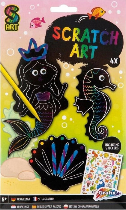 Make Your Own Scratch Art Ocean  4Pcs
