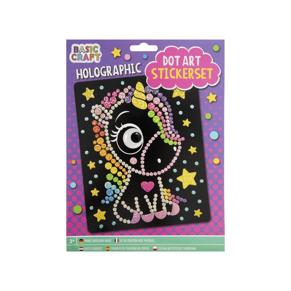 Holographic Dot Sticker Set Unicorn 22x18Cm