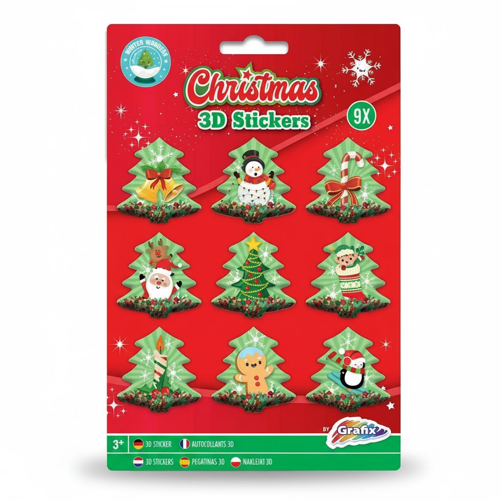 Christmas 3d Stickers 9 Pcs Trees