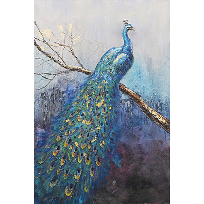 Paint On Your Own Canvas Peacock 20x15Cm
