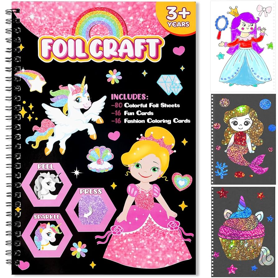Foil Art 5 Cards Princess 19.5x19.5Cm