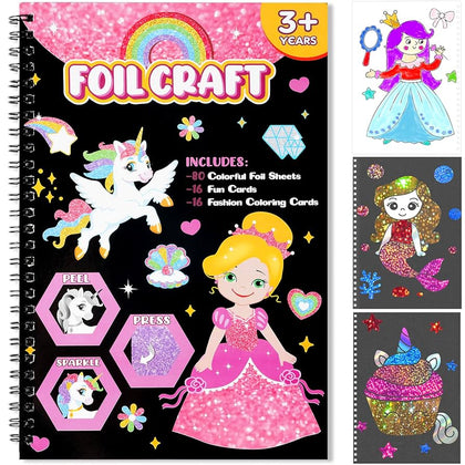 Foil Art 5 Cards Princess  19.5x19.5Cm