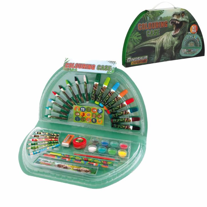 Colouring Case Half Circle Dino Expedition 51PCs