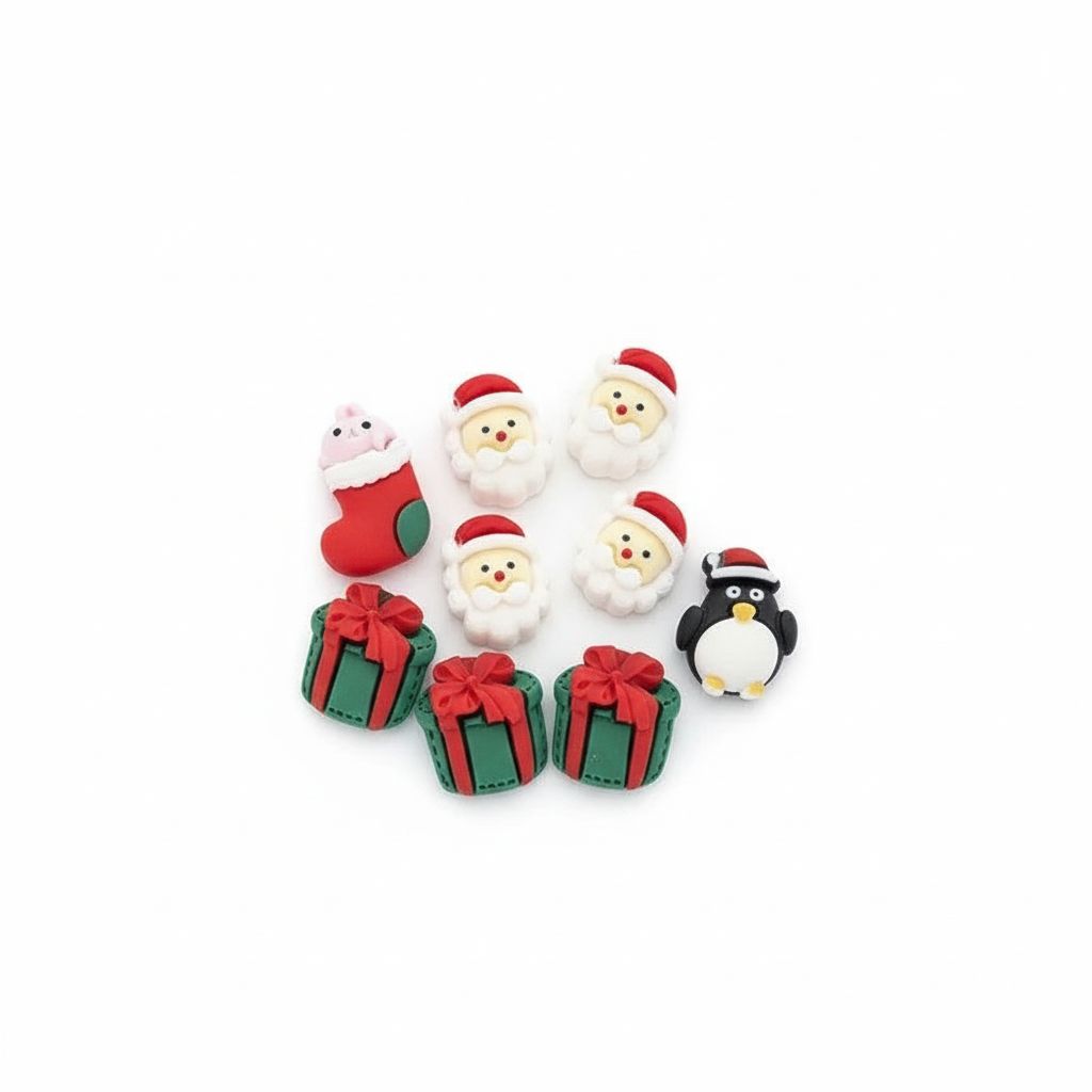 Christmas Resin Figures 24 Pcs In A Mini Wooden Box