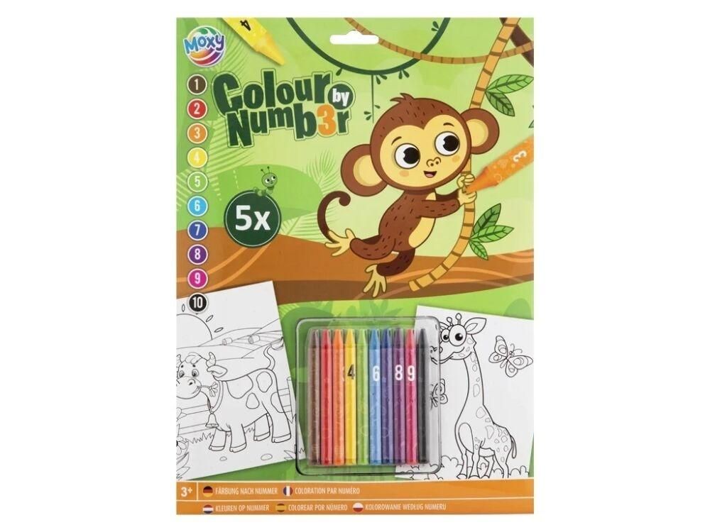 Colour By Number Cars A4 With 5 Crayons 5 Sh