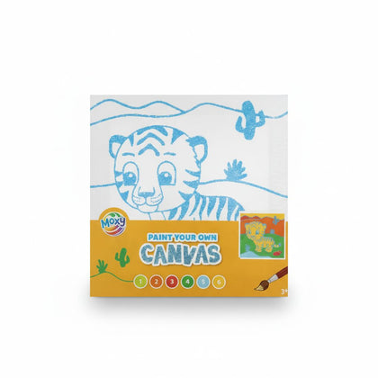 Paint Your Own Canvas Mini Tiger W/6 Clrng Paints + Brush