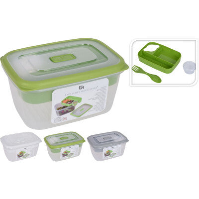 Lunch Box 1700Ml W/ Fork&Spoon Assorted