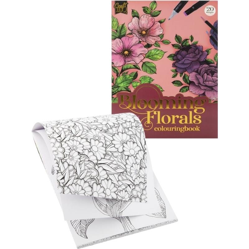 Colouring Book Blooming Florals Flowers A4 20 Sh