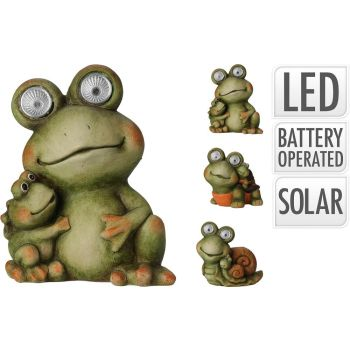 Animal Solar Eyes Lamp 14Cm Assorted Frogs