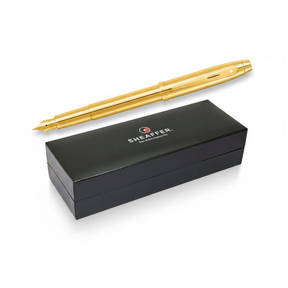 Fountain Pen Glossy PVD Gold with PVD Gold Trim Medium Nib Sheaffer 100 E9372