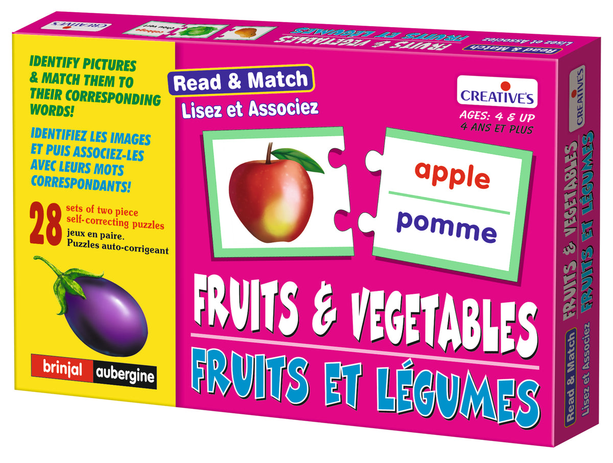 Bilingual Gammes Read Match Fruits Vegetables