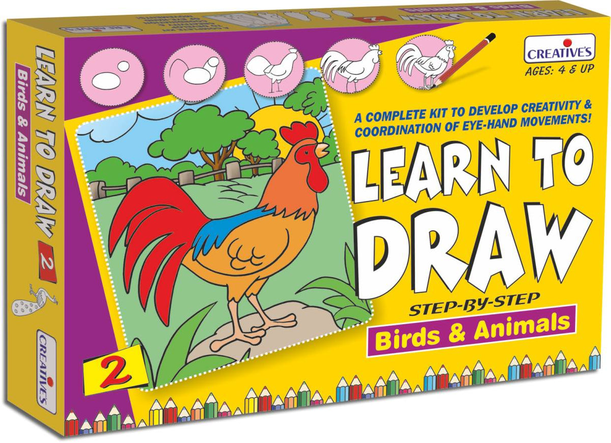 Learn To Draw-Birds &amp; Animals 12Pcs