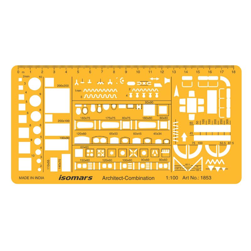 Architectural Template Combo Ruler 1:100