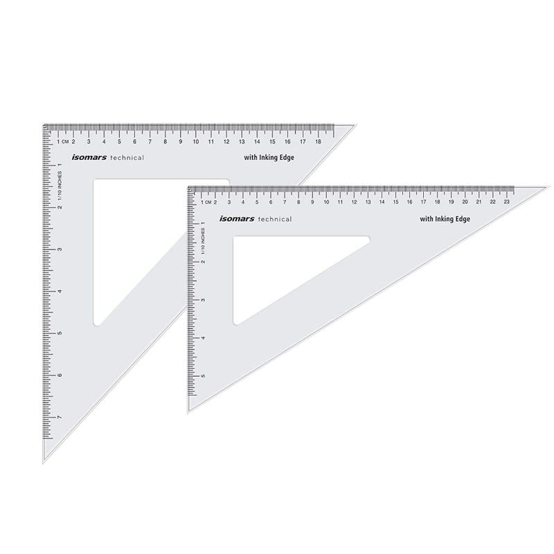 Set Squares 2Pcs 8"/12" Clear