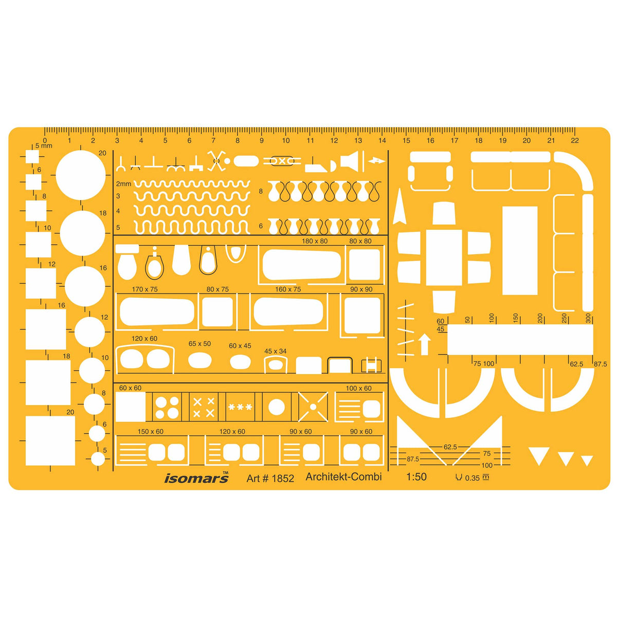 Architectural Template Combo Ruler 1:50