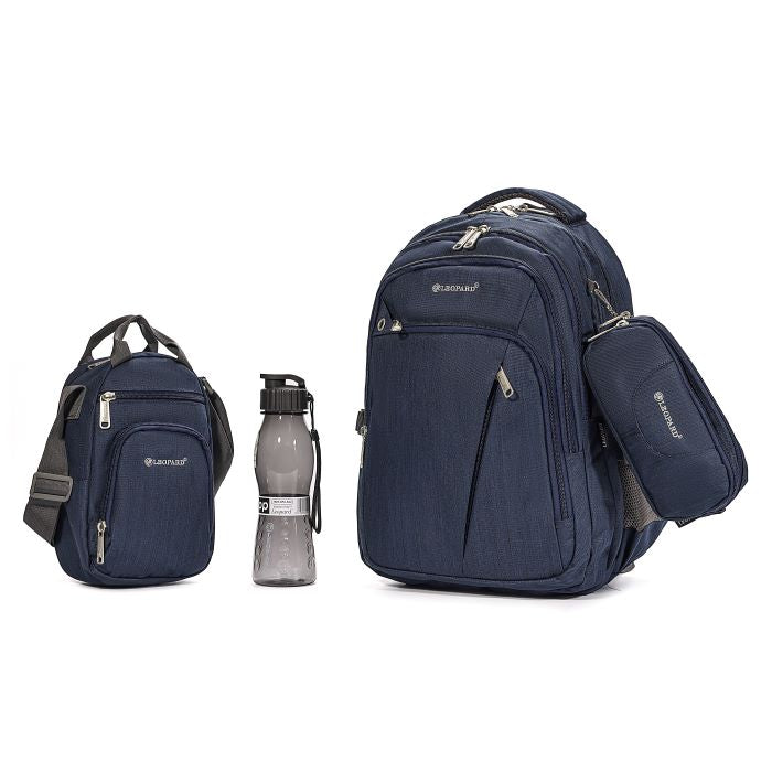 4 In 1 Backpack 4 Part With Pencil Case,Lunch Bag&amp;Water Bottle Navy Size 45X32X26