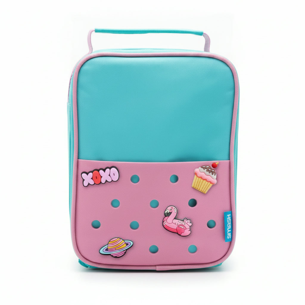 Slimline Lunch Box Charm Pink Blue